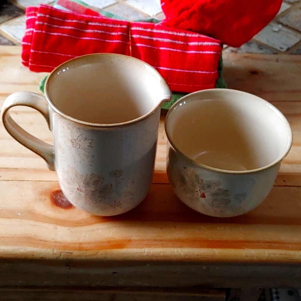 Denby creamer and sugar bowl